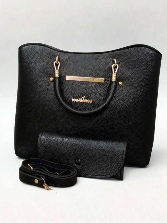 Black Handbag with Mini Pouch